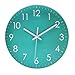 Epy Huts Modern Simple Wall Clock Indoor Non-Ticking Silent Sweep Movement Wall Clock for Office,Bathroom,Livingroom Decorative 10 Inch Teal