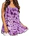 Sakkas Ashanti Embroidered Trim Picot Rayon Tie Dye Tank Top