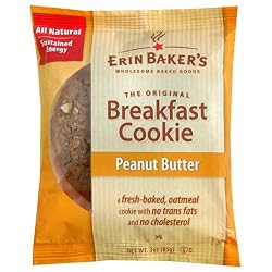 Erin Baker's Breakfast Cookies Peanut Butter, 3-Ounce Individually Wrapped Cookies (Pack of 12)