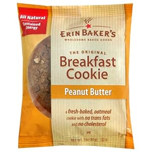 Erin Baker's Breakfast Cookies Peanut Butter, 3-Ounce Individually Wrapped Cookies (Pack of 12)