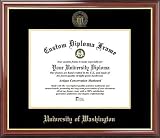University of Washington Huskies - Embossed Seal - Mahogany Gold Trim - Diploma Frame