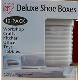 10 Pack Clear Plastic Deluxe Shoe Storage Boxes by 