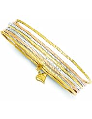 Genuine 14K Tri-Color Slip On 7 Bangles 9 Grams Of Gold 100% Satisfaction Guaranteed.
