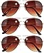 3 pairs Classic Aviator Sunglasses Amber Lens (3 pairss-gold -brown) OWL.