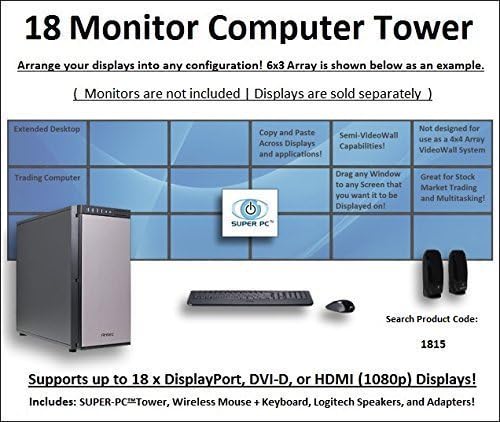SUPER PC | 18 Monitor Workstation | 3.5Ghz Intel Core i7 Six-Core | 32GB of DDR4 | 512GB SSD | 6GB GDDR5 HD 7870 [256-bit] Graphics