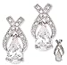 Cubic Zirconia Pear-Shaped Diamond X Silver Bridal Earrings