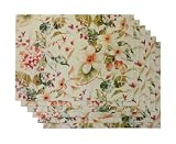  : Rose Tree Tropicana Table Linens Set Of 6 Placemats, Cream