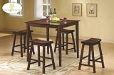 Home Elegance 5302C Saddleback Collection 5 Piece Pub Dining Room Set Warm Cherry Finish Free Shipping