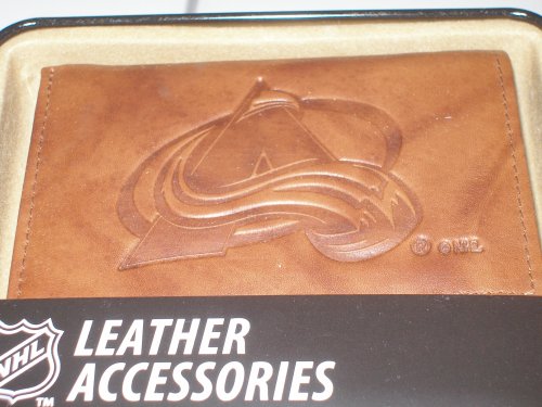 Buy Colorado Avalanche Pecan Leather Trifold Wallet by Rico