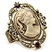 Soulbreezecollection Light Brown Cameo Ring Adjustable Size Band Women Lady Fashion Jewelry