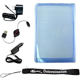 Form Fitting Carrying Case for Sony eBook Reader Touch PRS 600 (PRS600) + Rapid Home Wall Charger+ Rapid Travel Car Charger + Retractable USB Data Sync Cable+ 4-inch eBigvalue Determination Hand Strap
