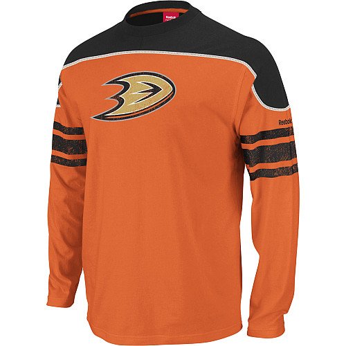 NHL Men's Anaheim Ducks Shootout Team Long Sleeve Tee (Orange, Large)