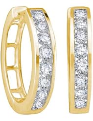 1.00CTW ROUND DIAMOND LADIES FASHION HOOPS EARRINGS