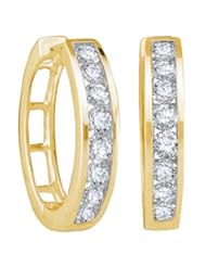 1.00CTW ROUND DIAMOND LADIES FASHION HOOPS EARRINGS