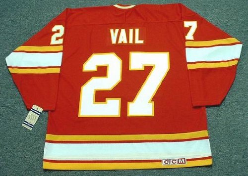 ERIC VAIL Atlanta Flames 1977 CCM Vintage Throwback Away NHL Hockey Jersey, MEDIUM