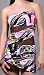 STILES Printed Mesh Inset Strapless Dress Pink image 2