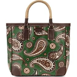 Kate Spade Kashmir Esti Paisley Book Bag Tote Forest Green