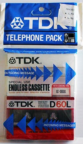TDK Telephone Pack Special Use Endless Cassette D60L Phone Answering Machines