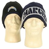 NFL "Stencil" Reversible Winter Knit Beanie - San Diego Chargers Navy