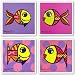 Fish Set by Romero Britto 7.5"x7.5" Art Print Poster