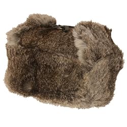 WINTER SKI RABBIT FUR TRAPPER TROOPER HAT * WHITE * Medium