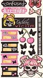 Creative Imaginations Signature Collection Caution Girl Drop Dead Scrapbook Stickers