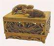 Stone Box with Lizards, Dragon, Turtle - Hand Carved, lid lifts off VIETNAM