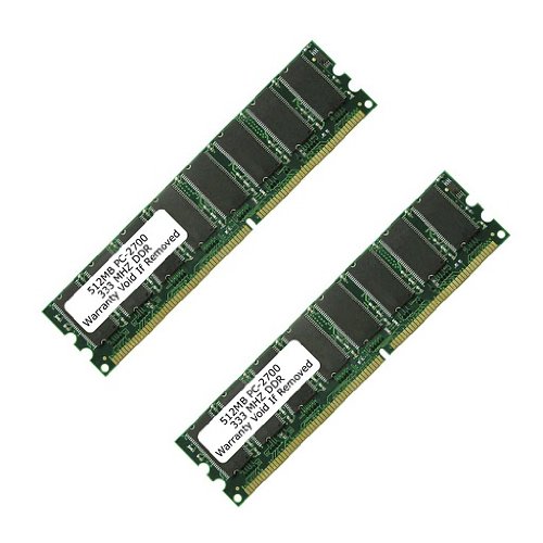Komputerbay 1GB  2 x 512MB  DDR DIMM 184 pin 333Mhz PC 2700 Low Density 1 GB KIT
