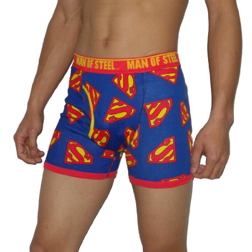  Mens Superman MAN OF STEEL Fitted Functional Open Fly Bodywear Underwear Boxer Briefs