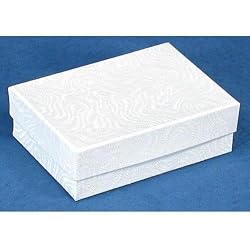 White Swirl Cotton Jewelry Charm Gift Boxes Displays 3.25"