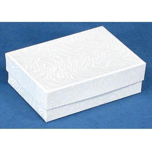 White Swirl Cotton Jewelry Charm Gift Boxes Displays 3.25