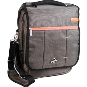 15.4 inch Trendy Brown Laptop Notebook Carry on Shoulder Messenger Bag Backpack with Hidden Shoulder Straps