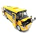 Pull Back Vehicles, Large Bright Yellow Pull Back School Bus Die-cast Metal Toy Vehicles with Lights Sounds and Openable Doors