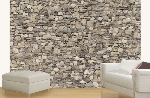 Platin Art Wall Mural Deco Wall, Stone Wall, 8-Feet 4-Inch by 12-Feet