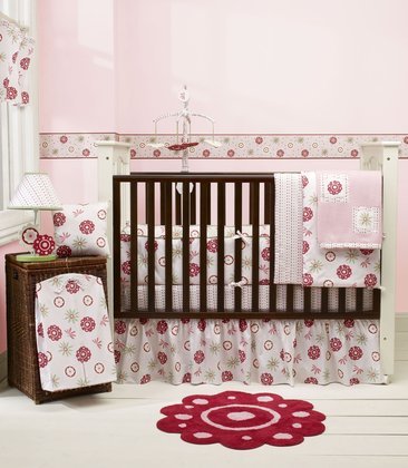 Sumersault Gillian Crib Sheet - Rose and Pink