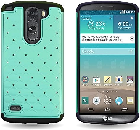 LG G3 Stylus Case (Teal / Black) by CoverON®, [Aurora] Luxury Fashion Series with Diamond Bling Style and Phone Cover Armor Drop Protection - NOTE: Will NOT Fit LG G3 or G Stylo