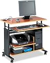 Safco 1927CY 33" Wide Adj Height Mini-Tower Workstation, 19-3/4d x 33h, Cherry PVC Top