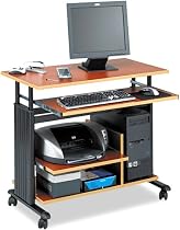 Safco 1927CY 33" Wide Adj Height Mini-Tower Workstation, 19-3/4d x 33h, Cherry PVC Top