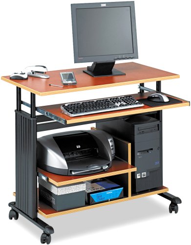 Safco 1927CY 33 Wide Adj Height Mini-Tower Workstation, 19-3/4d x 33h, Cherry PVC Top