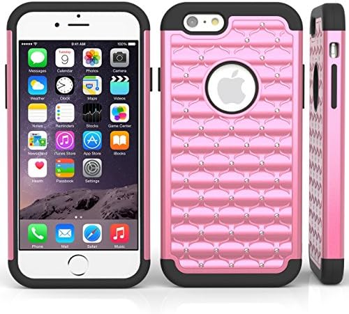 iPhone 6 Case, TruGlue Shiny Diamond Hard Two Layered Protective Case for iPhone 6 4.7 Inch Case Pink