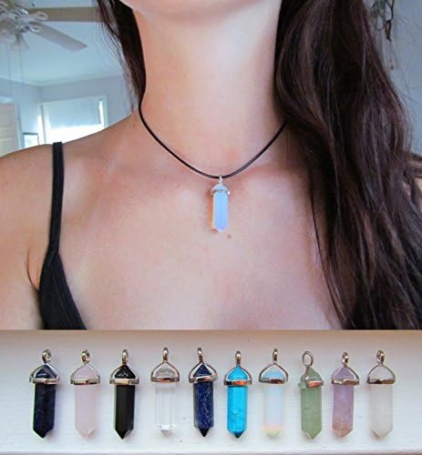 BUY 2 GET 2 FREE! Natural Crystal Point Choker Necklace Healing Energy Stone Pendant