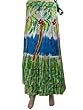 Women Boho Fashion Wrap Around Skirt Designer Printed Green Cotton Skirt