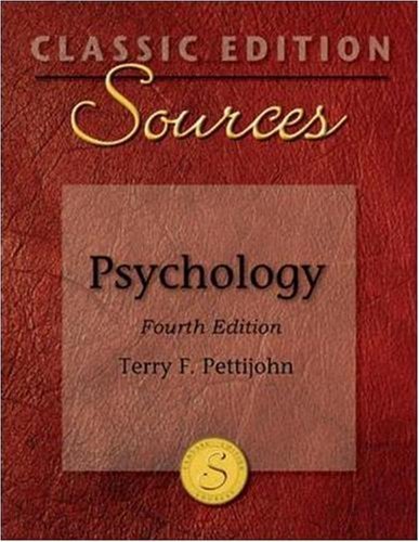 Classic Edition Sources: Psychology by Pettijohn, Terry (2006) Paperback