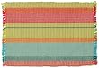 Durable Hand Woven 100% Cotton Colorful Blue and Orange Striped Placemat 12x18 Inches Set / 6