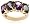 10k Yellow Gold Mystic Topaz and Amethyst 4-Stone Ring, Size 6