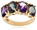 10k Yellow Gold Mystic Topaz and Amethyst 4-Stone Ring