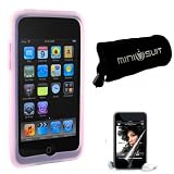 (Pink) Apple iPod Touch 3rd Generation Silicone skin case cover for iPod Touch 2G 3G, iTouch 8GB, 16GB, 32GB, 64GB + LCD protector + MiniSuit Bag