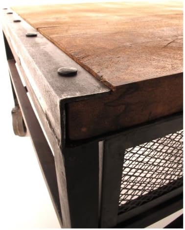 Tribeca Industrial Mesh Drawer Caster Wheel Desk Console Table