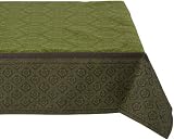 Mahogany New Medallion 60-Inch by 60-Inch Green/Dark Green Square Tablecloth, Cotton Jacquard
