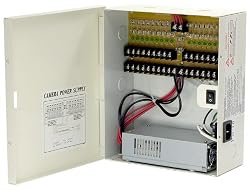 12V DC 18ch 29 Amps Power Supply Box for CCTV Security Cameras, Fused, UL LISTED
